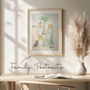 Family Portraits Watercolour Painting
